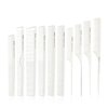 CestoMen 10 Pieces Carbon Hair Styling Comb Set: Professional Fine and Wide Tooth Comb Rat Tail Combs Anti Static Heat Resistant Hairdressing Comb for All Hair Types (White)