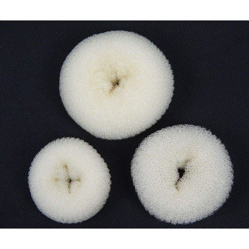 BUN RING DONUT SHAPER 3 SIZE IN PACKAGE. (OP-WHITE) WOMEN HAIR