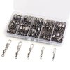 200PCS Barrel Snap Swivel Fishing Accessories, Premium Fishing Gear Equipment with Ball Bearing Swivels Snaps Connector for Quick Connect Fishing Lures