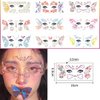 10Sheets Butterfly Face Tattoos Sticker Flowers Glitter Fake Tattoos Waterproof Eye Face Makeup Sticker For Women Girls Festival Dancer Costume Party Decoration