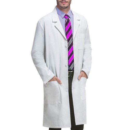 VOGRYE Professional Lab Coat for Men Women Long Sleeve, White, Unisex L
