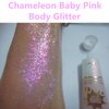 Go Ho Chameleon Baby Pink Body Glitter Gel,Color Changing Mermaid Face Glitter,Holographic Long Lasting Fine Chunky Sequins Glitters,Reflective Glitter Makeup,Festival Rave Accessories