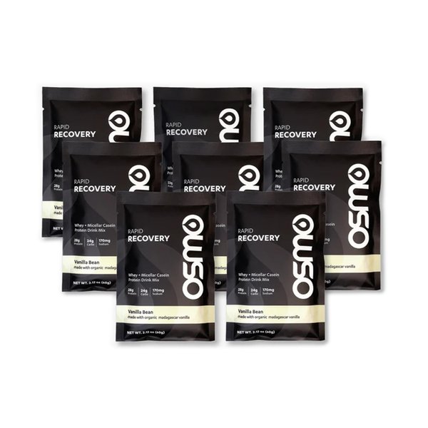 Osmo Rapid Recovery - Whey & Micellar Casein Protein Powder Blend with Carbohydrates & Caffeine, All Natural Ingredients, Enables Muscle Repair & Boosts Glycogen Restoration - Vanilla, 8 Servings