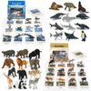 24 Small Animal Figurines Learning & Education Toys, Plastic Realistic Zoo Jungle Safari Sea Ocean Animal Figures, Preschool Learning Activities Matching Game Science Toys