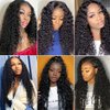 ESIWONHAIR Deep Wave Brazilian Virgin 13×4 Lace Front Wigs Human Hair Pre Plucked With Baby Hair Glueless Deep Wave 13x4 Lace Frontal Wig for Black Women (18Inch, Natural Color)