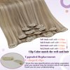 LaaVoo Blonde Clip in Hair Extensions 18 Inch Clip on Hair Extensions Human Hair Highlights Dark Ash Blonde Mix Light Blonde Real Hair Extensions Clip in Human Hair Double Weft 5pcs/80g