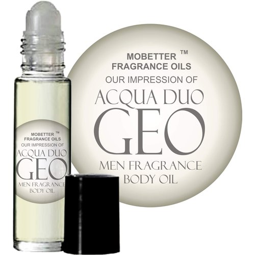 MOBETTER FRAGRANCE OILS Aqua Duo Geo Cologne Body Oil for Men (10ml Roll On)