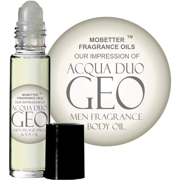 MOBETTER FRAGRANCE OILS Aqua Duo Geo Cologne Body Oil for Men (10ml Roll On)