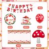 44 PCS Mushroom Birthday Party Decorations, Mushroom Party Favors Supplies Mushroom Birthday Banner Mushroom Balloons Mushroom Tablecloth Mushroom Plates and Napkins for Kids Boys Girls Baby Shower