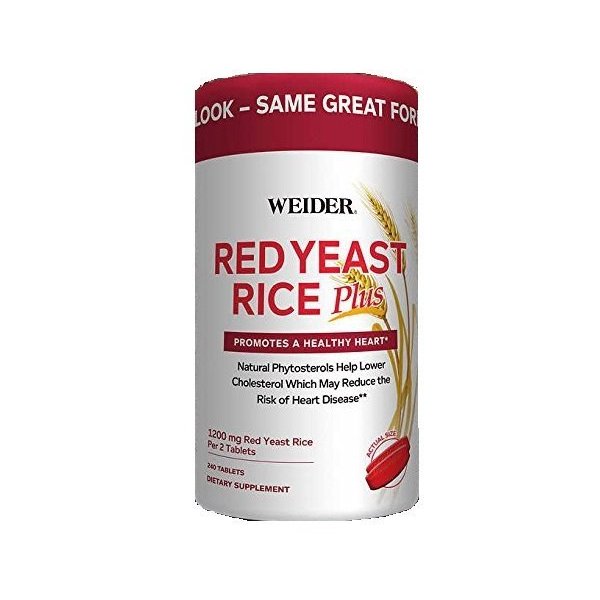 Weider Red Yeast Rice Plus with Phytosterols 1200 mg per 2 Tablets - 240 Tablets