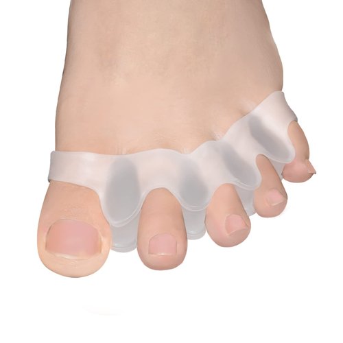 MENOCADY Pack of 10 Gel Toe Separator, Silicone Toe Spacers for Correct Toe Alignment, Toe Spreader for Bunions Correct, Restore Overlapping Toes to Original Shape