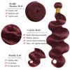 30 30 30 Inch 99J Human Hair Bundles Wine Red Body Wave Human Hair Bundles Brazilian Unprocessed Virgin Hair 3 Bundles Burgundy Bundles 99J Body Wave Bundles Human Hair Extensions