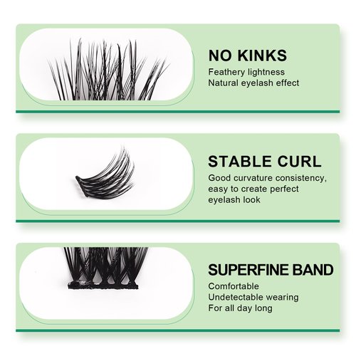 Lashsure Self Adhesive Eyelash Clusters Kit - Natural Black, Reusable False Eyelashes Kit for Women, Easy to Apply, Lightweight & Natural Looking (MF10-6)