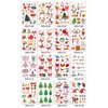 TopFunny Christmas Temporary Tattoos for Kids, 16 Sheets Santa Claus Tattoo Stickers Christmas Fake Tattoo Face Snowman Makeup Decals Gifts for Christmas Party Decorations Supplies