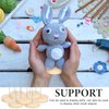 Threehoney 24 Pcs Crochet Doll Stand Wooden Knitted Doll Display Stand Single Double Steel Needle Doll Holder Felting Animal Doll Toy Wooden Base Support Action Figure Stand