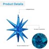 6 Pcs Blue Star Foil Balloons One-Piece 14-Pointed Star Balloons 4D Starburst Cone Mylar Balloons 22inch Christmas Birthday Wedding Wedding Anniversary Party Supplies(Blue)