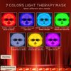Betgod Led Red Light Therapy for Face, 7 Color Facial Mask Blue Red for Face Facial Skin Care(White)
