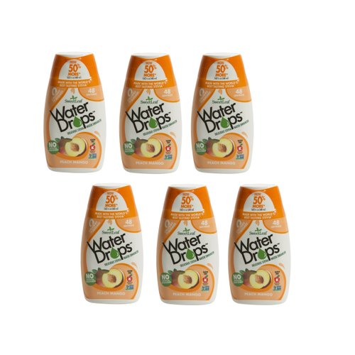 SweetLeaf Water Drops, Peach Mango – Sugar-Free Water Enhancer Drops, Stevia & Monk Fruit Sweetener Water Flavoring, 1.62 Oz (Pack of 6)