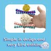 1702 Rainbow Rattan Sola Shredder - Handcrafted Foraging Bird cage Toy, Colorful Rattan Vine Ball, Chewy Bamboo Finger Traps, Handmade sola Wood Ball, Natural Jute Twine, Soft Materials, Easy Ripping