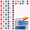 Aulufft 180pcs Mini Acrylic Paint Set,12 Colors Acrylic Paint Strips with 30 pcs Paint Brushes for Kids&Adults,Kids Container Strips Storage for Children Painting Artistic Crafts