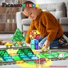 PicassoTiles Magnet Tile Car Track Adventure Theme Printed Street Road Runway Speedway Highway Magnetic Building Tiles Block Construction Pretend Play Playset STEM Education Learning Kit Kids 3+ PTE16