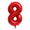 40 Inch Red Number 8 Balloons With Mini Mouse Head Balloon, 8th Birthday Decoration Balloons, Cartoon Mouse Birthday Party Supplies, Red Black Theme Party Decorations. (Red 8)