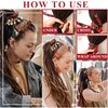 28 Pieces Spiral Lock Hair Tie Dreadlock Accessories Set, 2Pcs Colorful Bendable Wire Ponytail Holders, 26Pcs Shell Beads Pendant Jewerly for Women Men Thick Hair Ties Red