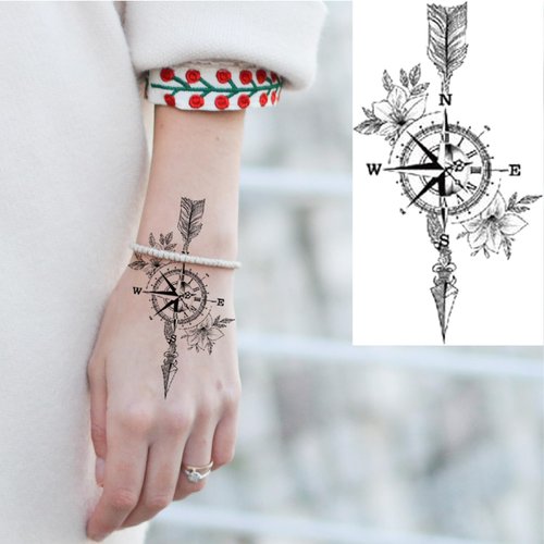 Briyhose Moon Sun Small Temporary Tattoos for Women, Realistic Cute Star Space Planet Fake Tattoo Adult Girl Hand Neck, Cool Tiny 3D Geometry Fun Temp Tatoo Sticker Wrist Body Art Makeup, 28-Sheet
