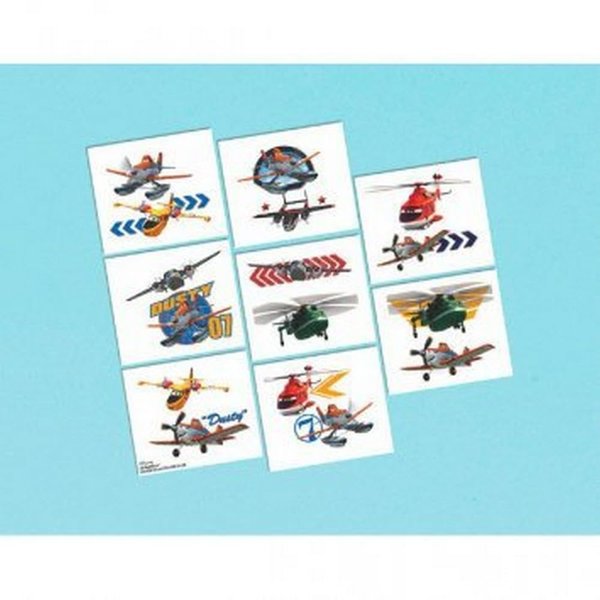 Disney© Planes 2 Birthday Party Temporary Tattoos Favour, Pack Of 16, Multi , 2" X 1 3/4", Paper