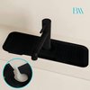 BULLMIND 7° Slope Kitchen Sink Splash Guard Behind Faucet | Sink Faucet Mat Splash Guard | Versatile Kitchen Faucet Splash Guard Accessory | Kitchen Splash Guard For Sink (17.7 x 5.5 inch, Black)