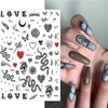 Snake Nail Art Stickers Decals Nail Art Supplies 3D Self Adhesive Nail Stickers Dark Skull Heart Cupid Angel Lips Ghost Nail Decals for Acrylic Nails Designs Manicure Tips Decoration (6 Sheets)