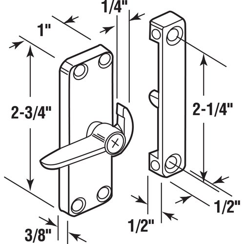 Prime-Line A 104 Die-Cast Black Right-Hand Sliding Screen Door Latch (Single Pack)