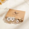 AW BRIDAL Rhinestone Pearls Bridal Hair Comb White Flower Wedding Hair Pieces Pearl Hair Side Comb Wedding Hair Accessories for Brides (Silver)