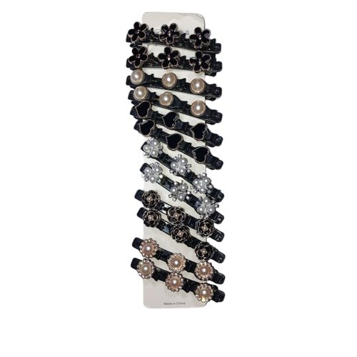 Generic Lucky Rudra Hair Clips For Girls and Women Pack of 12 Pcs Black Color