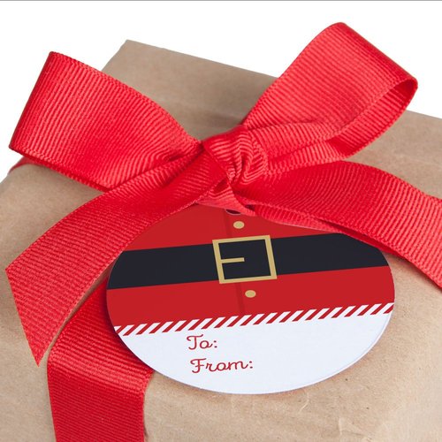 Big Dot of Happiness Jolly Santa Claus - Christmas Party Favor Gift Tags (Set of 20)