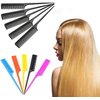 5pcs Colorful Rat Tail Comb Plastic Pointed Tail Comb Haircutting Comb Makeup Hairdressing Partition Comb Multicolor one-size