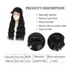 Yunkang Baseball Cap Wig Natural Wave Hair Extensions With Hat Heat Resistant Synthetic Adjustable Wig Black cap wigs for Women Girls (B-1B)