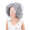 Ufindcos Old Lady Wig Gray Curly Wig for 100 Days of School Short Curly Grandma Granny Costume Wig