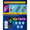 DUOFU365 Drl Led Strip,RGB Exterior Car LED Strip Lights,2Pcs 24 inches Multicolor LED Daytime Running Light Strip with Wireless APP Remote Control