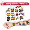 48 LGBT 24PCS LGBT Temporary Tattoos Sticker 24PCS Slap Bracelets Perfect for Themed Birthday Party Favors Baby Showers or Classroom Rewards Ideal Decor and Gifts for Girls and Boys