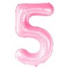 40 Inch Pink Number 5 Balloons With Crown,5th Birthday Decorations,Anniversary Party Supplies. (Pink 5)