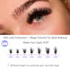 DAODER Eyelash Extension Kit 80D Thick Volume Lash Clusters Wispy 10-16MM Fluffy Lash Extension Kit With Lash Bond and Seal Waterproof Easy to DIY At Home 200pcs(80D Lash Extension Kit)