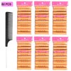 60pcs Perm Rods Set for Natural Hair Cold Wave Rods Hair Rollers for Women Hair Curling Rods for Long Medium short Hair Curler Styling DIY Hairdressing Tools（Orange）