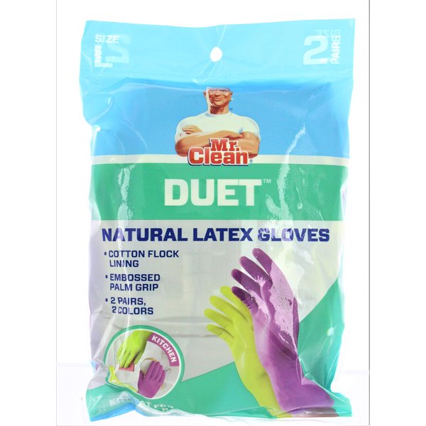 Mr.Clean 949800 Duet Latex Cleaning Gloves L 2/Pair (243094)