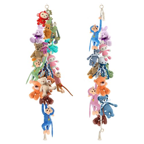 POILKMNI 2 Pieces Stuffed Animals Storage Chain Boho Toy Chain Organizer Strong Toy Storage Hanging Chain