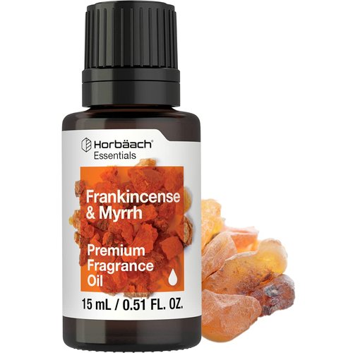 Horbäach Frankincense & Myrrh Fragrance Oil | 0.51 fl oz (15ml) | Premium Grade | for Diffusers, Candle and Soap Making, DIY Projects & More