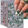 IDDFEVE Christmas Nail Art Stickers, Self-Adhesive Green Santa Hat Snowflake Elk Xmas Tree Design for Holiday Nail Decals, Pegatinas Uñas Navidad DIY Decorations (6 Sheets)