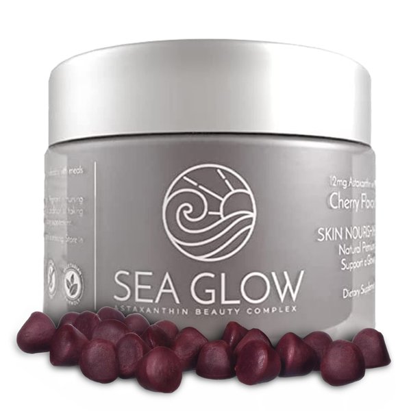 Sea Glow Astaxanthin Gummies with Vitamin C, Antioxidant-Rich Gummy Vitamins, Beauty and Skin Supplement, 12 mg Astaxanthin Vitamin Supplements, Dairy and Gluten-Free, 28 Counts