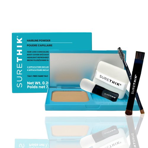 SURETHIK 4-in-1 Enhanced Hairline Powder Kit - Conceal Thinning Hair, Root Touch-Up, Highlight Re...