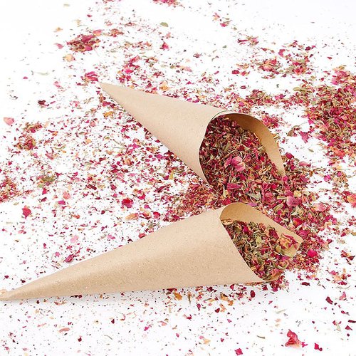 homeemoh 30 Pcs Kraft Paper Confetti Cones, 17x17cm(6.69x6.69inch) Wedding Confetti Cones